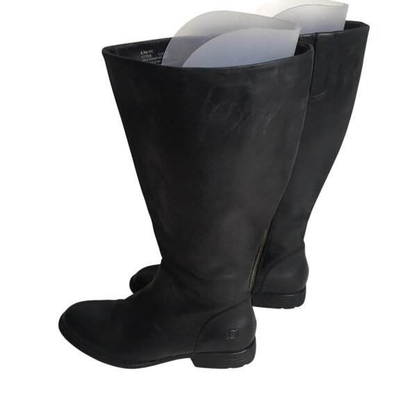 Born Boots Womens Size 9.5 Black Leather Knee High Wide Calf Riding Zip F71009 - Picture 12 of 13